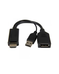 CableXpert active 4K HDMI zu DisplayPort Adapter, black- A-HDMIM-DPF-01