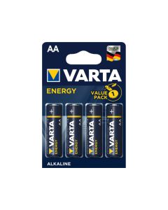Varta Paquet de 4 piles Alkaline, Mignon, AA, LR06, 1.5V - Energy, Blister