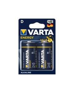 Varta Pack de 2 piles Alkaline, Mono, D, LR20, 1.5V - Energy, Blister