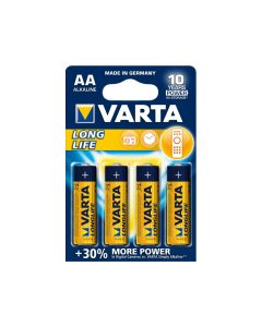Varta Pack de 4  Piles Alkaline, Mignon, AA, LR06, 1.5V - Longlife