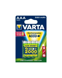 Varta Akku Micro, AAA, HR03, 1.2V/550mAh Accu Power (Pack de 4)