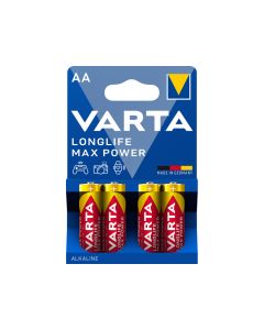 Varta Paquet de 4 piles Alkaline, Mignon, AA, LR06, 1.5V Longlife Max Power