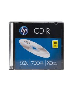 HP CD-R 80Min/700MB/52x Slimcase (10 Disc) - Silver Surface CRE00085