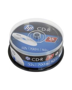 HP CD-R 80Min/700MB/52x Cakebox (25 Disc) - Silver Surface CRE00015