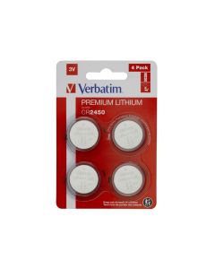 Verbatim Battery Lithium, Knopfzelle, CR2450, 3V - Blister (4-Pack)
