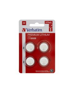 Verbatim Battery Lithium, Knopfzelle, CR2025, 3V - Retail Blister (4-Pack)