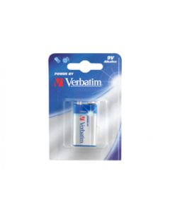 Verbatim Battery Alkaline, E-Block, 6LR61, 9V - Premium, Blister (1-Pack)