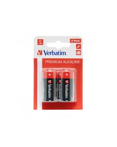 Verbatim Pack de 2 piles Baby, C Alkaline, , LR14, 1.5V - Premium, Blister