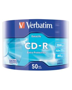 Verbatim CD-R 80Min/700MB/52x Eco-Pack (50 Disc) Extra Protection Surface