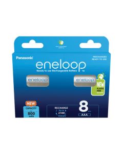 Panasonic Akku, Micro, AAA, HR03, 1,2 V/800 mAh - eneloop, Blister (paquet de 8)