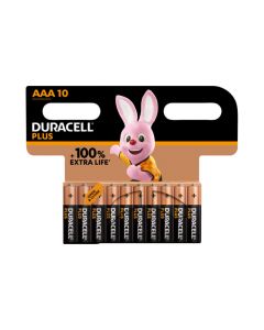 Duracell Pack de 10  piles Alkaline, Micro, AAA, LR03, 1.5V  Plus,Blister