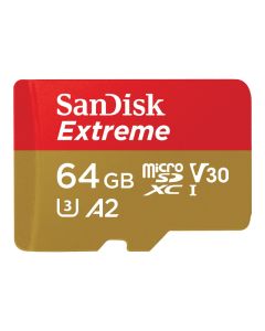 SanDisk Extreme MicroSDXC 64 GB Adapter CL10 UHS-I U3 SDSQXAH-064G-GN6AA