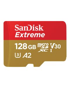 SanDisk Extreme Carte  MicroSDXC 128 Go Adaptateur CL10 UHS-I U3 SDSQXAA-128G-GN6AA