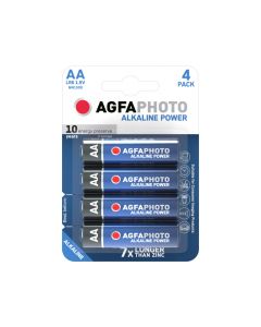 AGFAPHOTO Paquet de 4 piles Power Alkaline Mignon AA