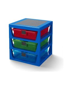 LEGO Stockage - Système de rangement à 3 tiroirs LEGO® bleu transparent (5006179)