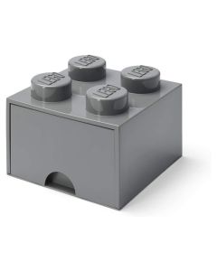 LEGO Brique de rangement 4 plots + 1 tiroir gris foncé (40051754)
