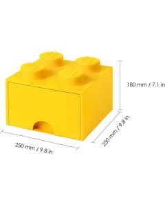 LEGO Brique de rangement 4 plots + 1 tiroir jaune (40051732)