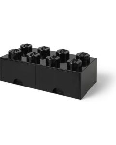 LEGO Brique de rangement 8 plots + 2 tiroir noir (40061733)