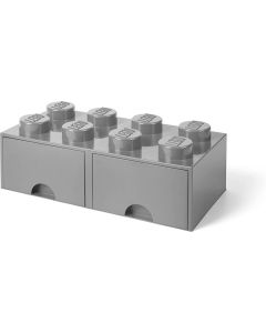 LEGO Brique de rangement 8 plots + 2 tiroir gris (40061740)