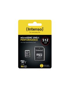 Intenso memory card microSDXC UHS-I Performance 512GB + adapter CL 10