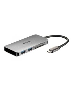 D-Link 6 In 1 USB-C Hub mit HDMI/Kartenleser/USB-C Ladeanschluss DUB-M610