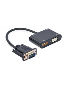 CableXpert VGA auf HDMI/Audio-Adapter, black - A-VGA-HDMI-02