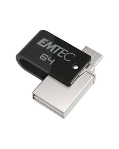 Emtec USB Flash Drive T260 Dual Mobile & Go 64GB - USB-A + micro-USB