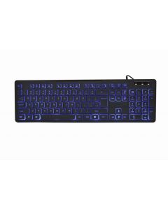 Gembird backlight multimedia keyboard 3-color black US layout KB-UML3-02
