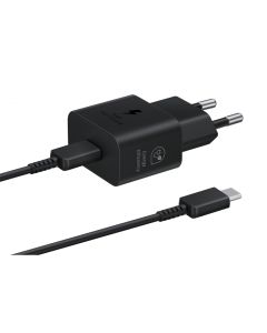 Samsung Schnellladeadapter USB-C mit Datenkabel 25W Black  EP-T2510XBEGEU