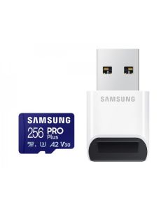 Samsung PRO Plus microSD Card 256GB + USB Card Reader (2023) MB-MD256SB/WW