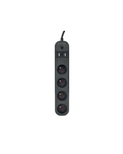 Gembird Smart Power Strip USB Charger 4 French Sockets TSL-PS-F4U-01