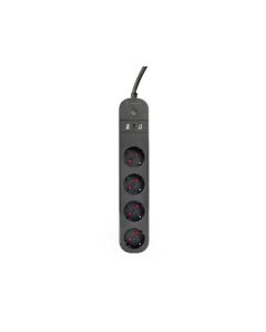 Gembird Smart Power Strip with USB charger 4 Sockets Black TSL-PS-S4U-01