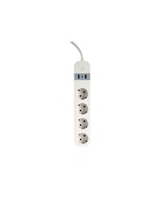 Gembird Smart Power Strip with USB Charger 4 Sockets 1.5m TSL-PS-S4U-01-W