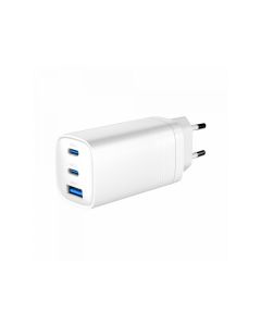 Gembird 3-port 65W GaN USB Power Delivery Charger White TA-UC-PDQC65-01-W