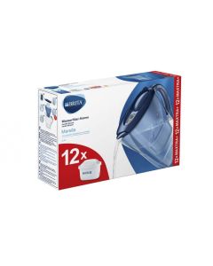BRITA Carafe filtrante Marella Bleu + 12 Cartouches de rechange Maxtra 125978