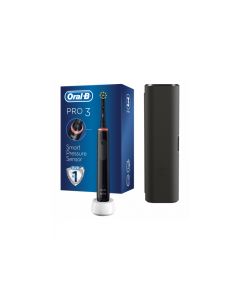 Oral-B Pro 3 3500 Noir avec étui de voyage Stripe Design Edition