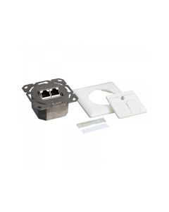 LogiLink Cat.6A connection box UP 2x RJ45 STP, horizontal, white NP0123