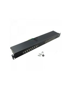 LOGILINK Cat.6 patch panel 16 ports shielded 19 inch black NP0057