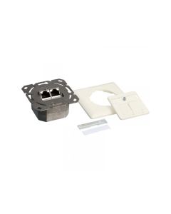 LogiLink Cat.6 connection socket, 2x RJ45 white horizontal NP0023