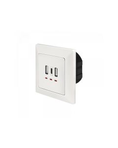 LogiLink flush-mounted socket, 2x USB-A, 1x USB-C PA0254