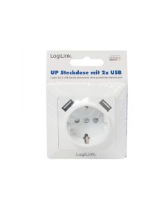 LogiLink Mounted Socket 1x CEE 7/3 2x USB-A Installation Depth 38mm PA0162