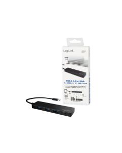 LogiLink Very Slim USB 3.2 Gen1x1 USB-C 4-Port Hub Black UA0311
