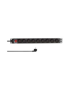 LogiLink 19 9 Way Power Strip with Switch Black PDU9C02