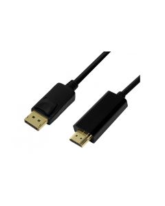 LogiLink DisplayPort Cable DP/M to HDMI-A/M 4K/30 Hz 2m Black CV0127