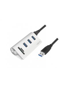 LogiLink USB 3.0 hub 3 Port Card Reader SD/microSD Aluminum Housing CR0045