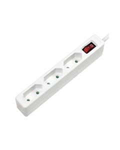 LogiLink 3-way Power Strip + Switch 3x CEE 7/16 1.5m White LPS230