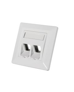 LogiLink Mounted box For 2 Keystone Modules 45° slanted outlet white NK4020
