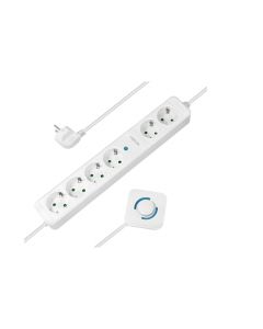 LogiLink Power Strip 6way 4 foot Switches 6x CEE 7/3 1.5m White LPS271