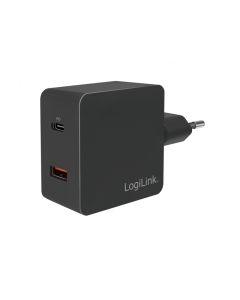 LogiLink Dual USB Charging Adapter 1xUSB-C (PD) & 1xUSB-A (QC) 18W PA0220
