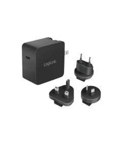 LogiLink USB Socket Travel Adapter GaN 1x USB-C 65 W Black PA0302